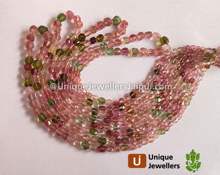 Tourmaline Step Cut Bicone Beads